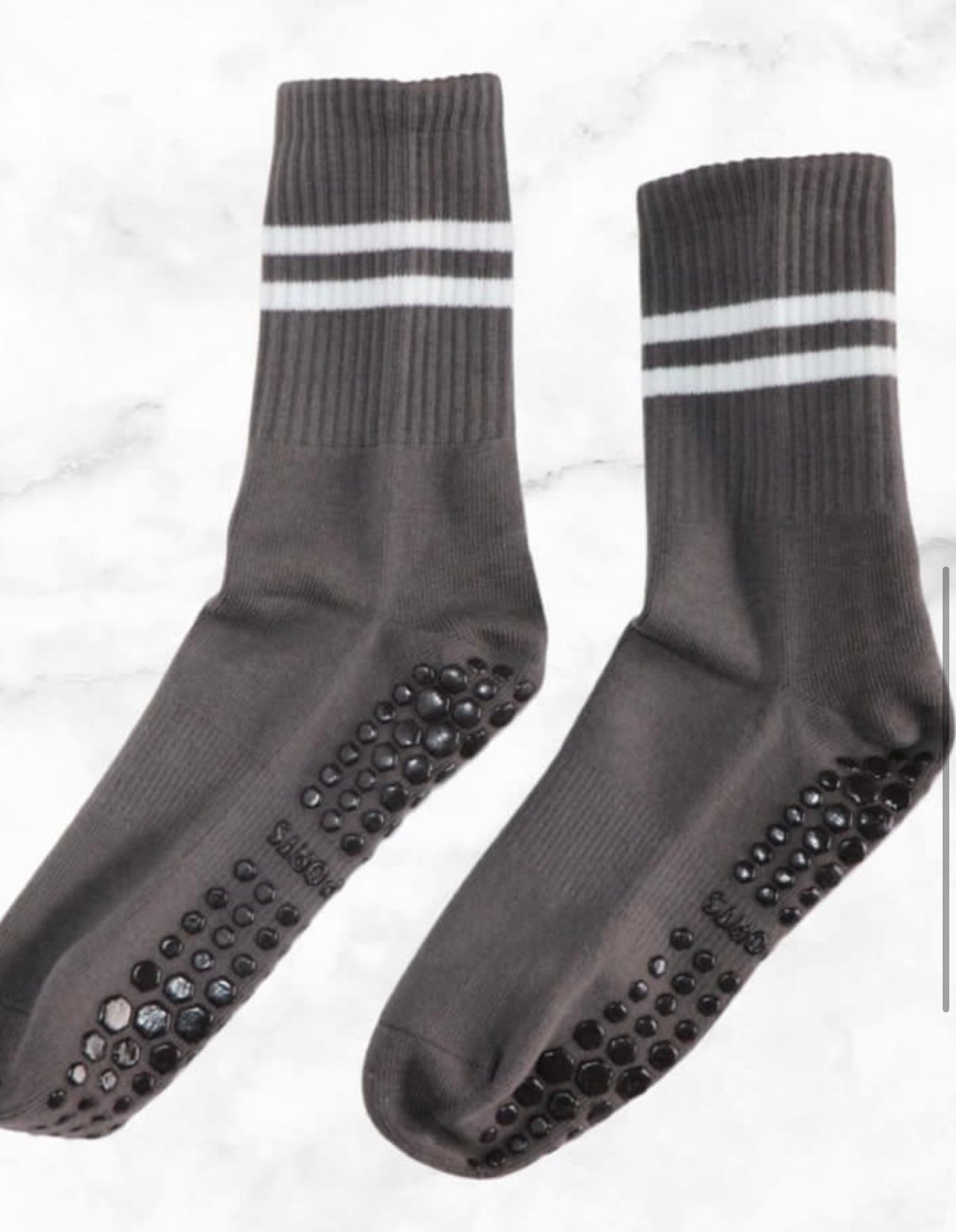 Gray striped socks