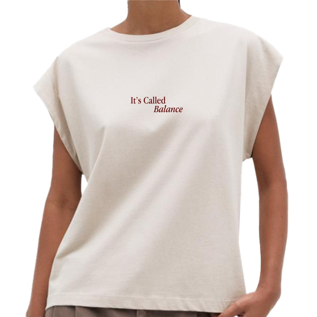 Sleeveless Cream Colored T shirt