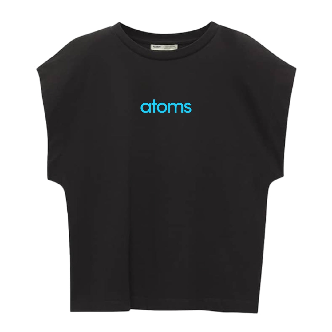 Black Sleeveless with blue print
