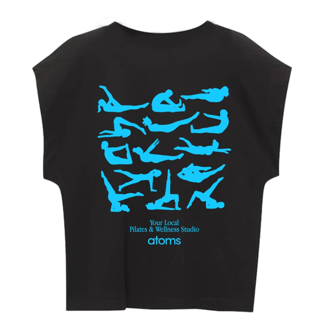 Black Sleeveless with blue print