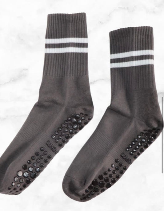 Gray striped socks